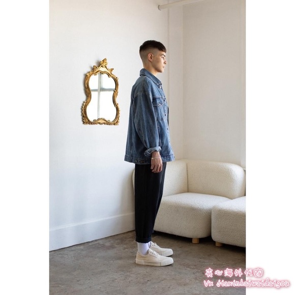 Oak fort men denim jacket medium light wash XS - Picture 6 of 11